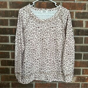 Women’s Cream & Brown Belinda Leopard Print Long Sleeve Top